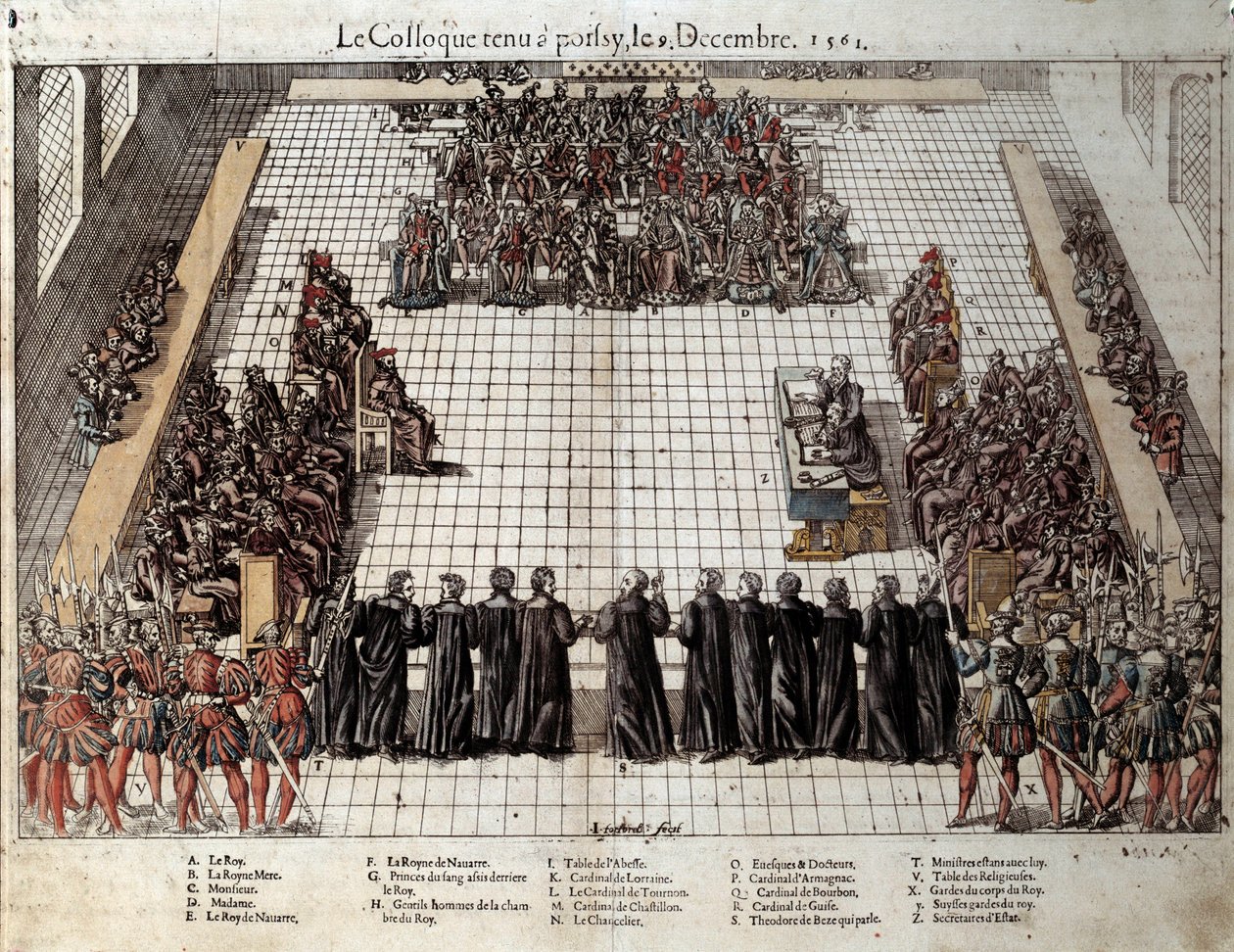 Poissy Kolokyumu (9 Şubat) by J. J. and Tortorel J. (fl.1568 92) Perrissin