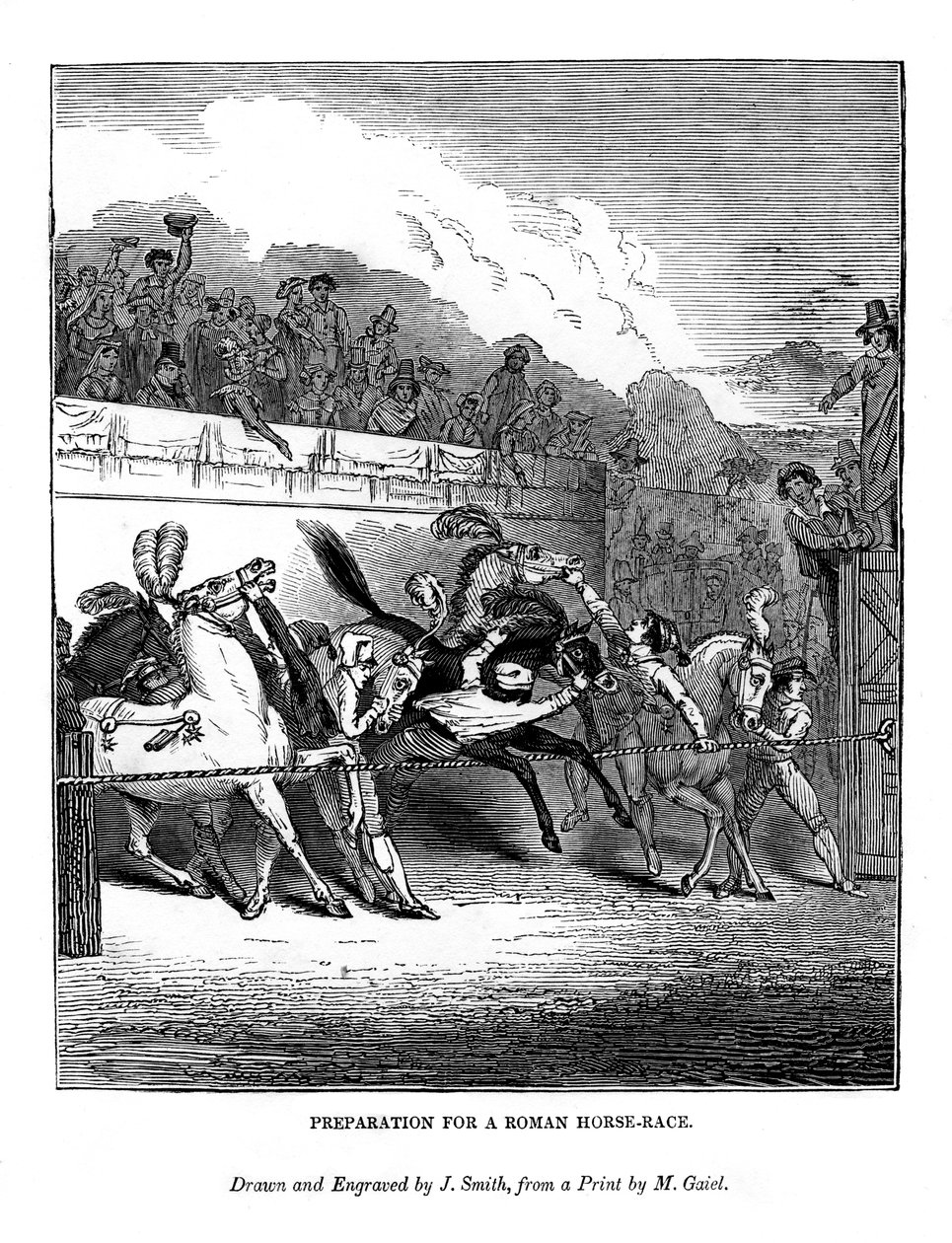 Bir Roma at yarışı için hazırlık, 1843 by J. Jackson