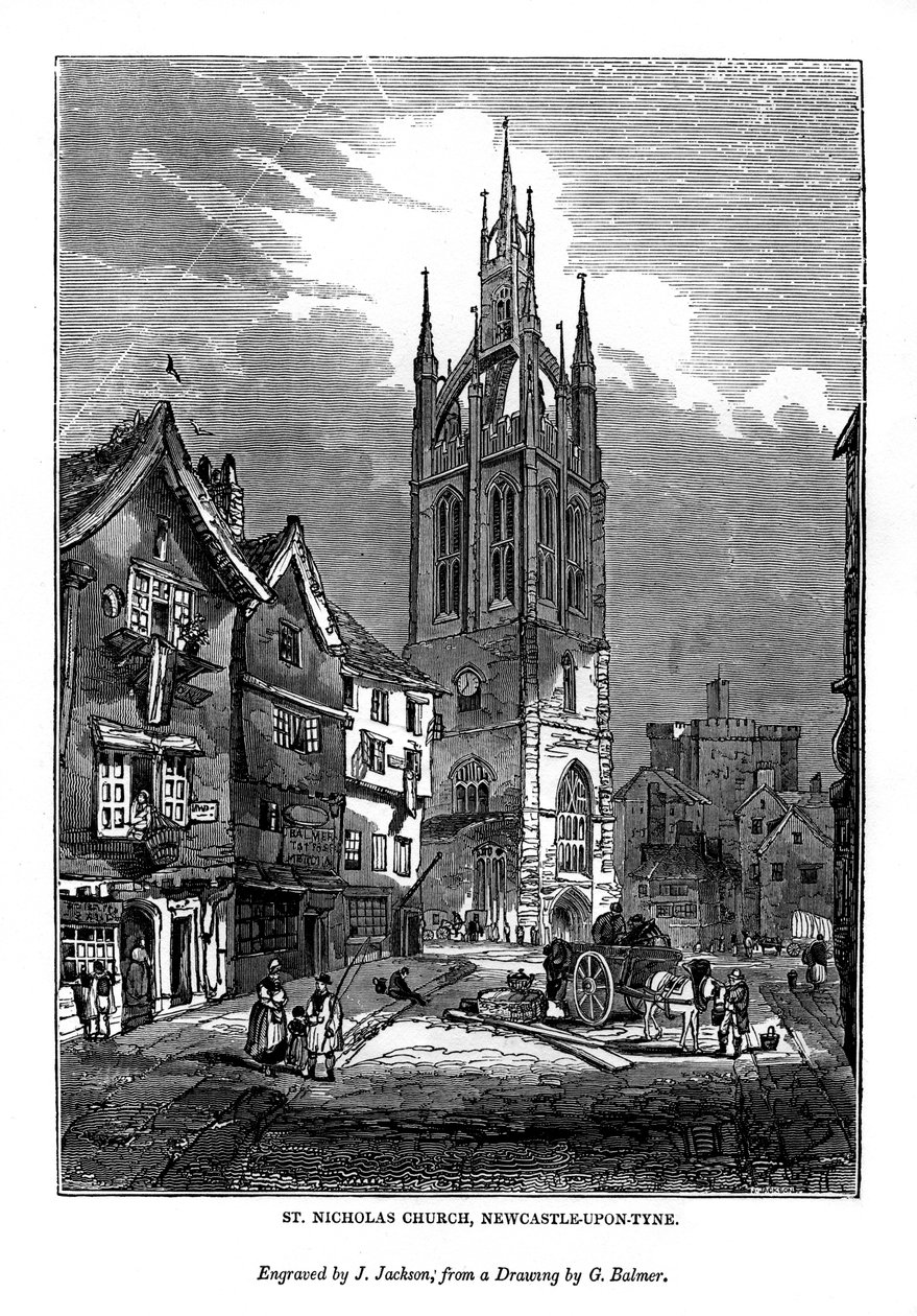 Aziz Nicholas Kilisesi, Newcastle-Upon-Tyne, 1843 by J. Jackson