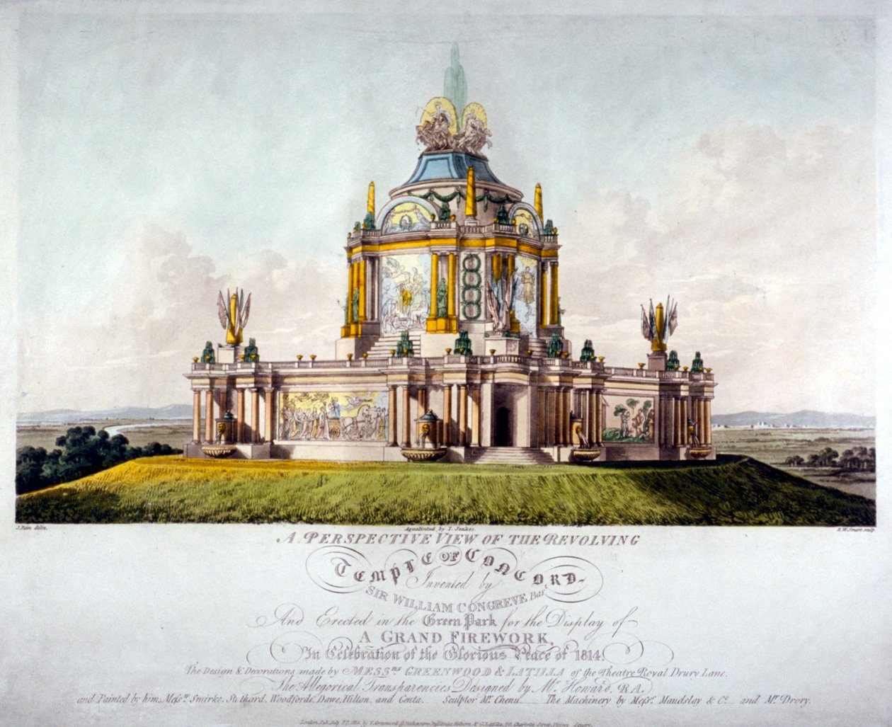 Concord Tapınağı, Green Park, Westminster, Londra, 1814 by J Jeakes