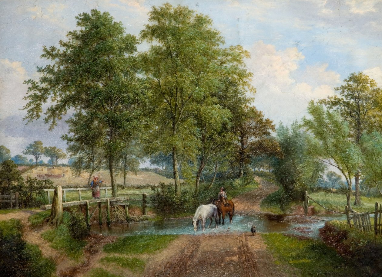 Derede Atlarla Kırsal Manzara, 1870