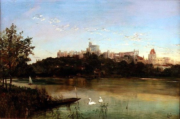 Arka planda Windsor Şatosu ile Thames Nehri