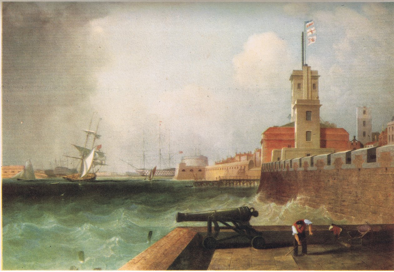 Entrance to Portsmouth Harbour 1846  by J. Lynn