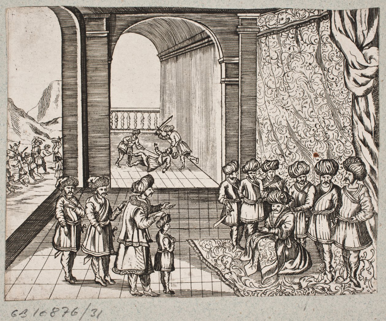Adam Olearius til illüstrasyon, “Dahice bir şair Schich Saadi tarafından Farsça Rosenthal […]”, Schleswig 1660 by J. Muller
