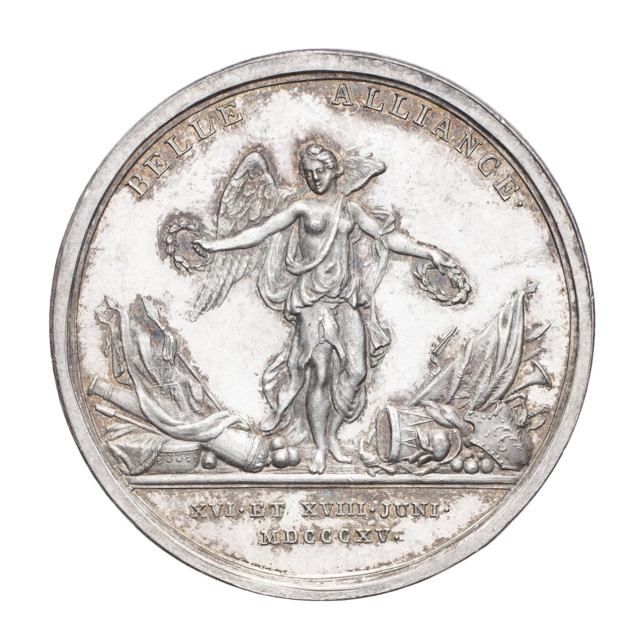 Wellington Dükü ve Mareşal von Blücher 1815, c.1815 anısına madalya (gümüş) by J. N. Lang