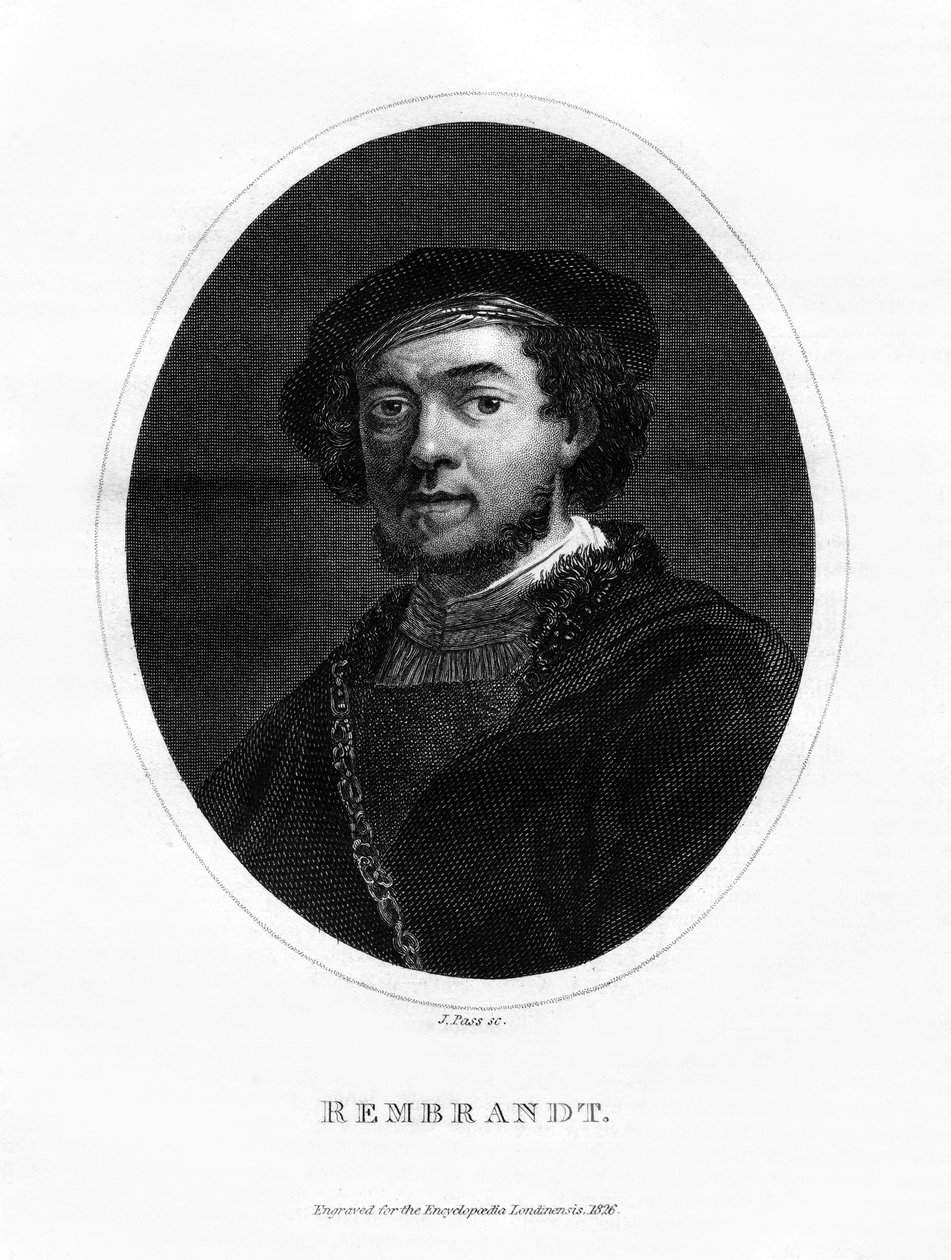 Rembrandt, Hollandalı ressam, 1826 by J. Pass