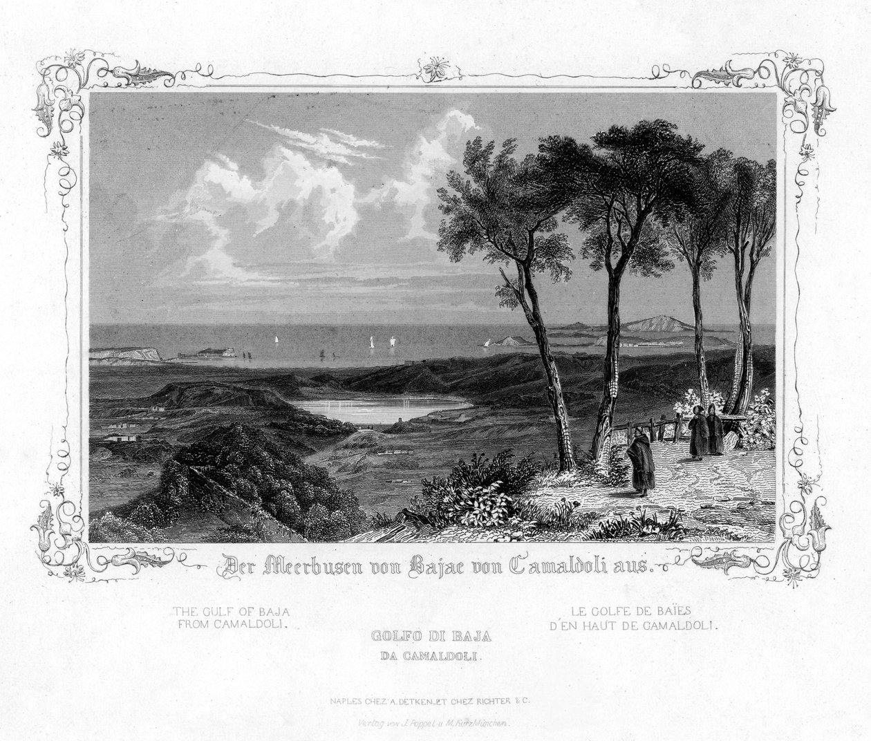 Baja Körfezi, Camaldoli, İtalya, 19. yüzyıl by J. Poppel