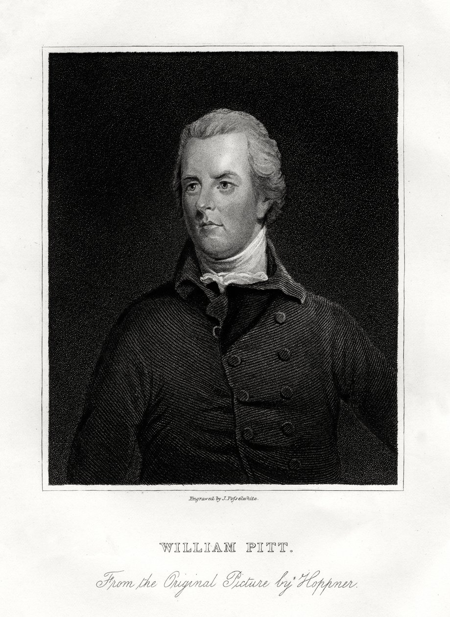 Genç William Pitt, İngiliz devlet adamı, 19. yüzyıl by J. Posselwhite