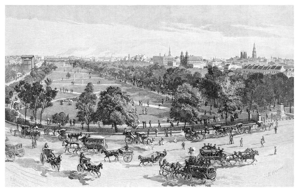 Hyde Park, Sidney, Yeni Güney Galler, Avustralya, 1886. by J. R. Ashton