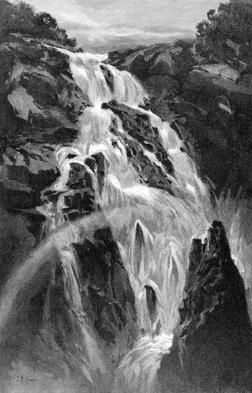 Cairns yakınlarındaki Barron Şelalesi, Queensland, Avustralya, 1886. by J. R. Ashton