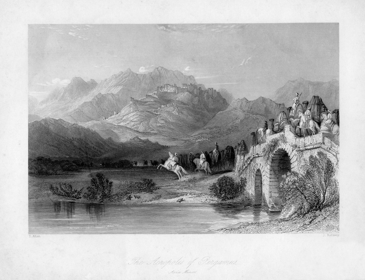 Bergama Bergama akropolü, Türkiye, 19. yüzyıl. by J. Redaway