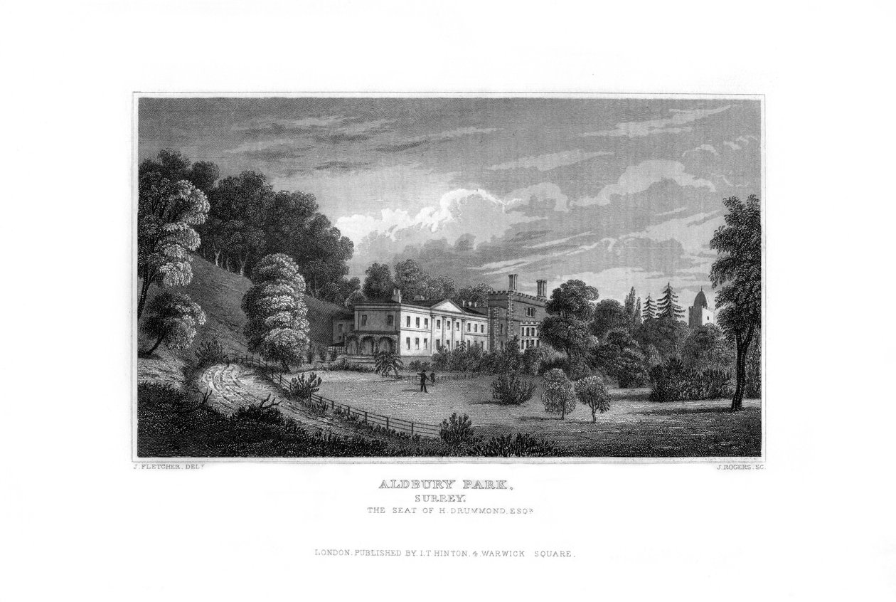 Aldbury Parkı, Surrey, 1829. by J. Rogers
