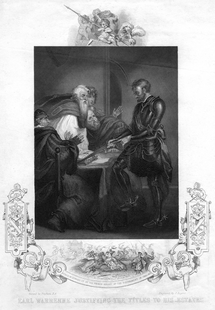 Earl Warenne, mülkünün unvanını haklı çıkarıyor by J. Rogers