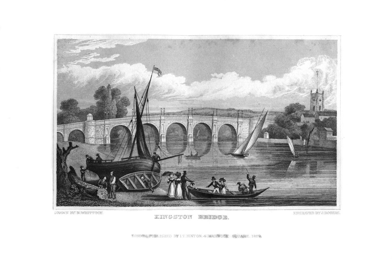 Kingston Köprüsü, Londra, 1829. by J. Rogers