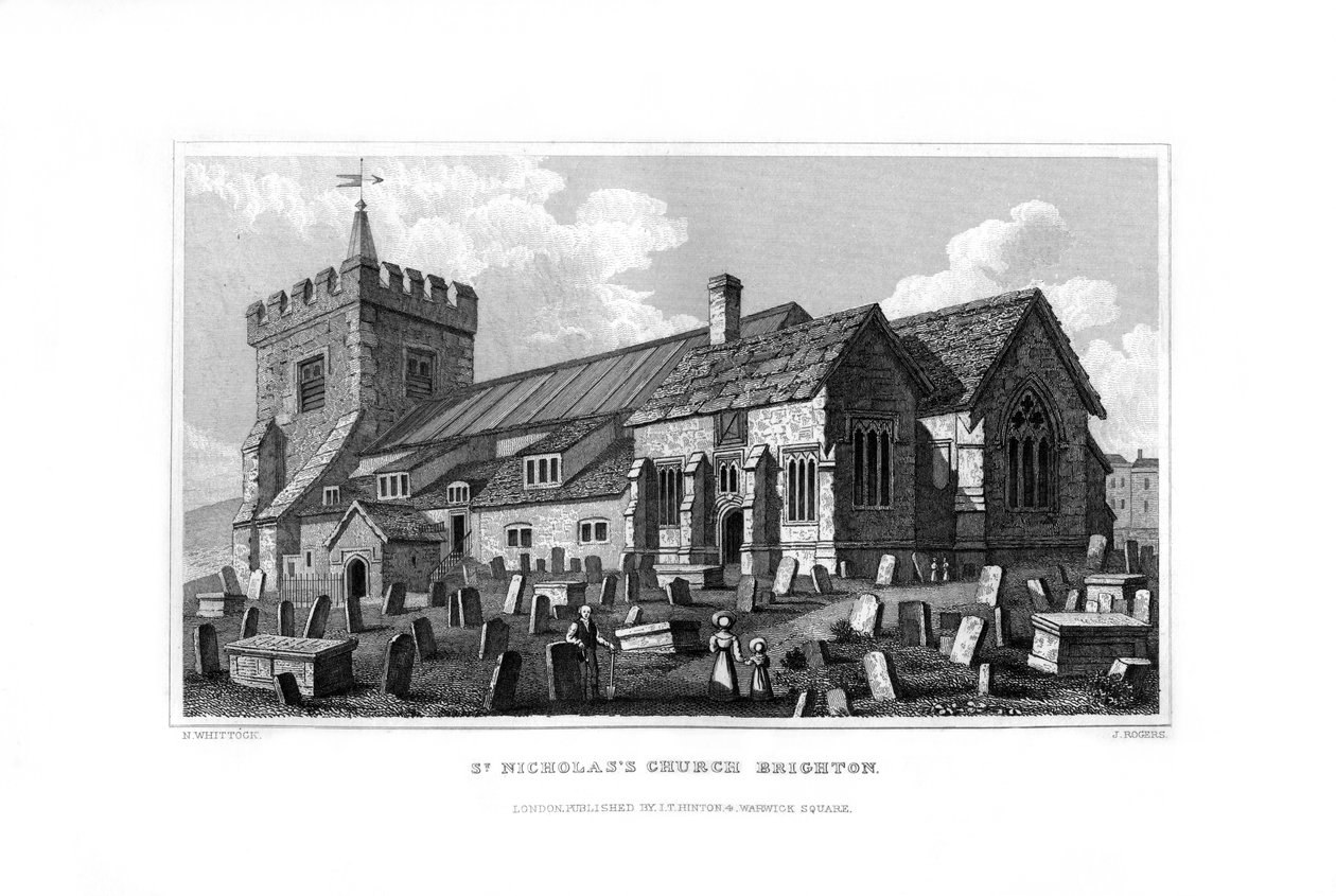 Aziz Nicholas Kilisesi, Brighton, Doğu Sussex, 1829. by J. Rogers