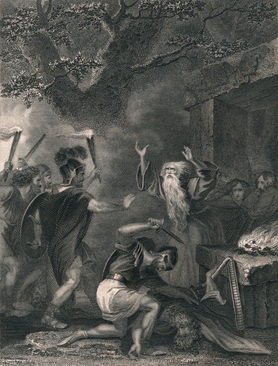 Druidlerin Katliamı, 19. yüzyılın ortalarında. by J. Rogers