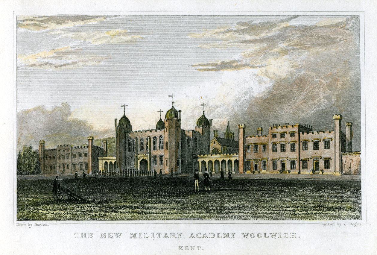 Yeni Askeri Akademi Woolwich, Kent, c1829 by J. Rogers