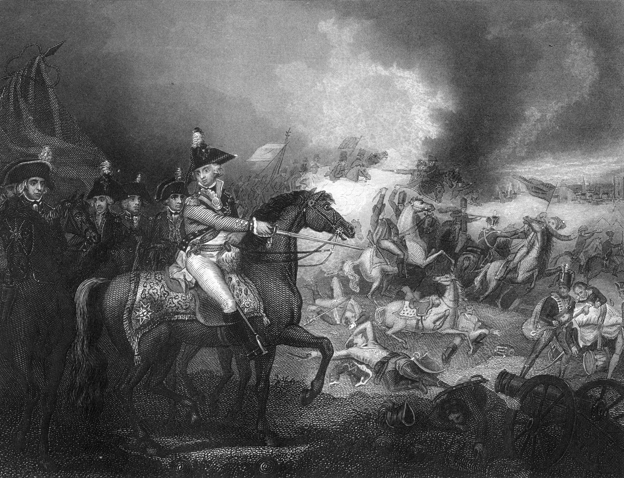 Valenciennes yakınlarındaki Famars tepelerindeki Fransız kampına saldırı, 23 Mayıs 1793 c1857. by J. Rogers