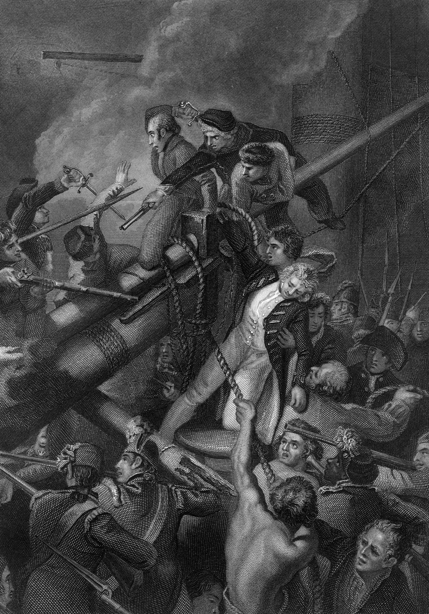 Kaptan Faulknor'un ölümü, 1795 c1857 by J. Rogers