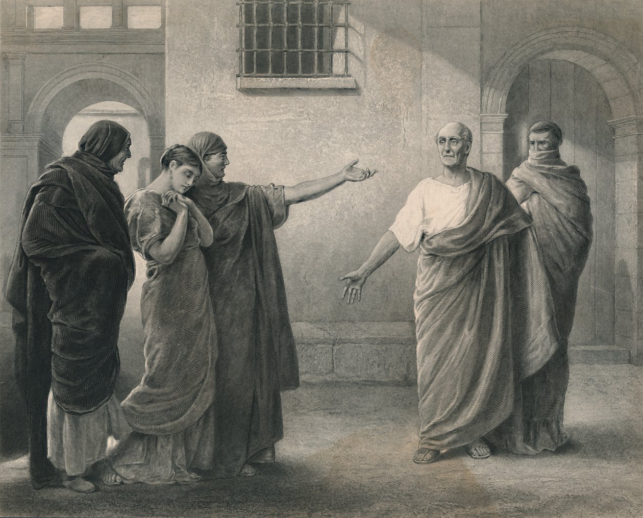 Volumnia Reproaching Brutus ve Sicinius Coriolanus, c1870 by J. Stephenson