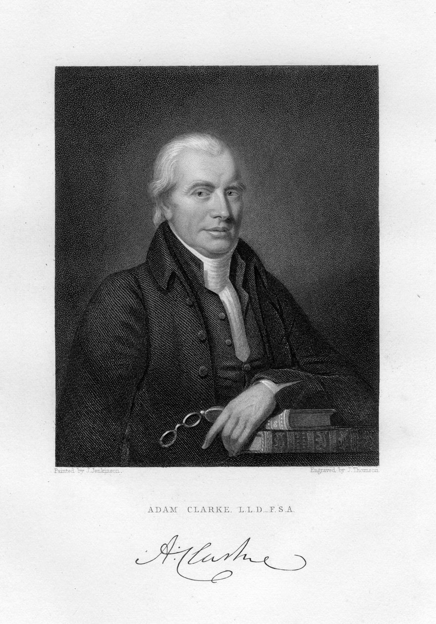Adam Clarke c1760-1832, İngiliz Metodist ilahiyatçı ve İncil bilgini, 19. yüzyıl. by J. Thomson