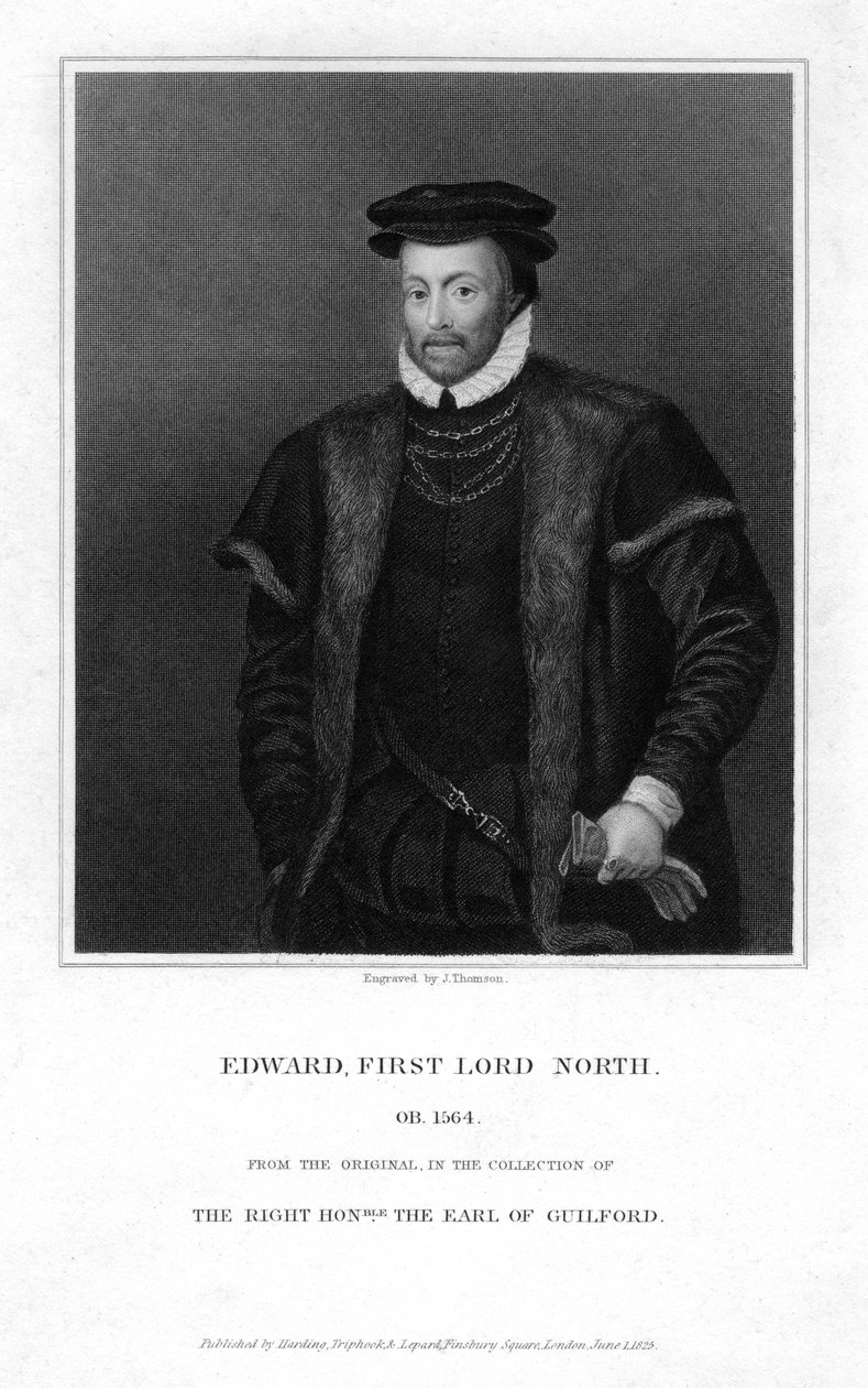 Edward North c1496-1564, 1. Lord North, 1825. by J. Thomson
