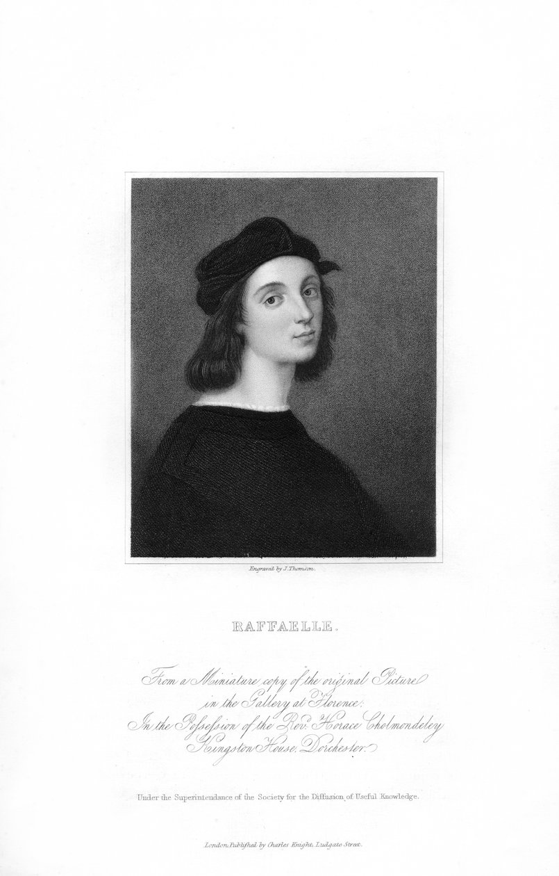 Raphael, İtalyan Rönesans sanatçısı, c1836. by J. Thomson