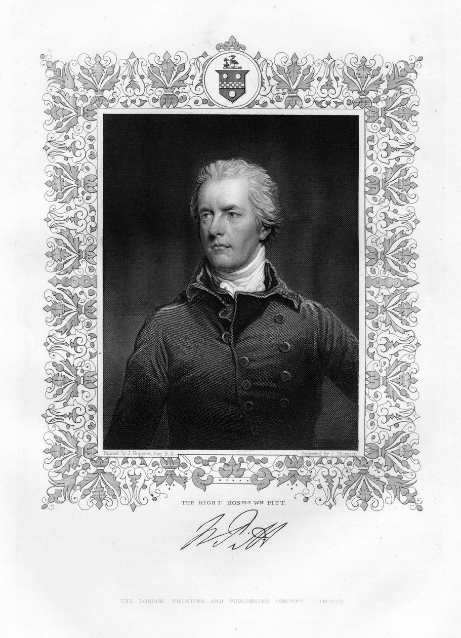 William Pitt, Genç, İngiliz politikacı ve Başbakan, 19. yüzyıl by J. Thomson