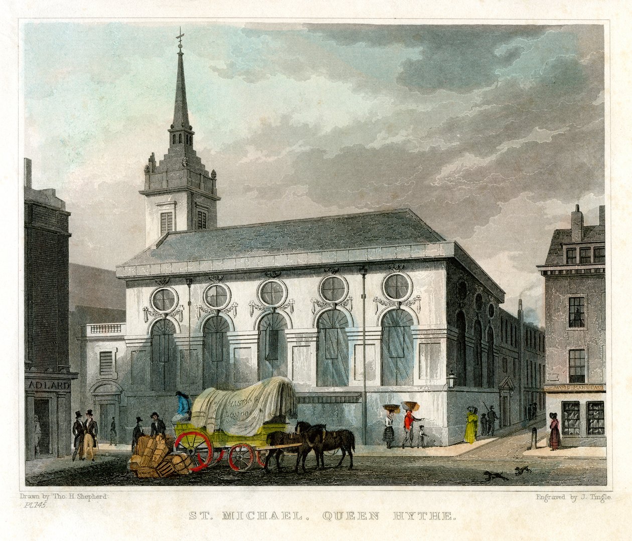 St Michael Queenhithe Kilisesi, Londra Şehri, 1831. by J. Tingle
