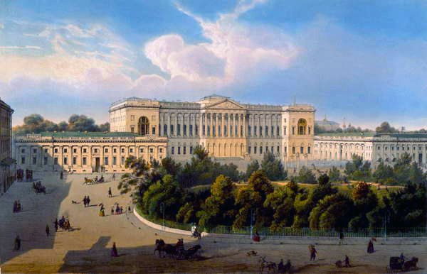 Grandük Mikhail Sarayı, Schmidt ve Chevalier tarafından basılan Meydandan Görünüm, Lemercier, Paris, 1850