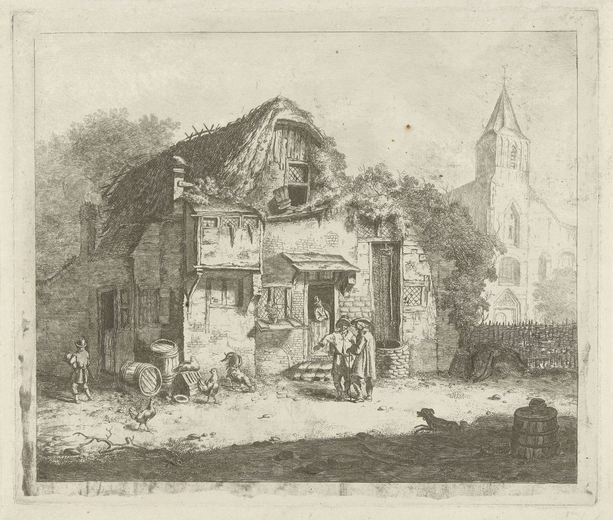 Bir kilisenin yanında çiftlik by Jabes Heenck