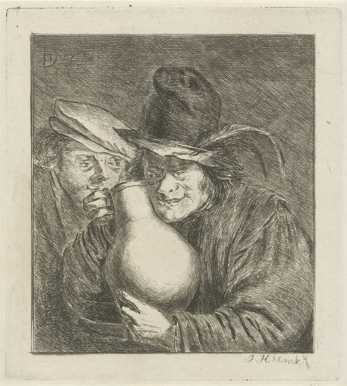 Bir sürahi ile iki çiftçi by Jabes Heenck