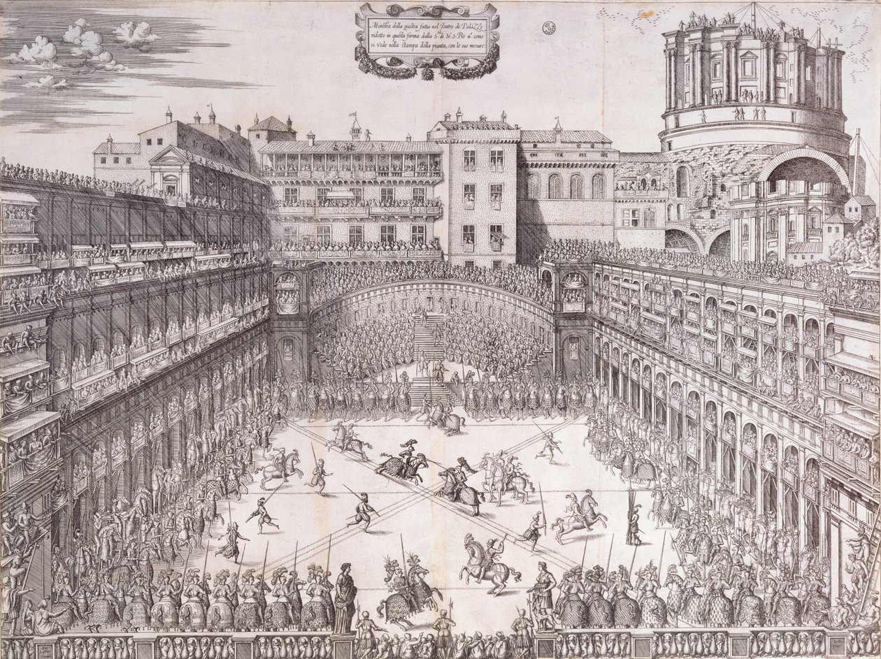 Joust at the Vatican, in the Cortile de Belvedere  by Jacob Binck