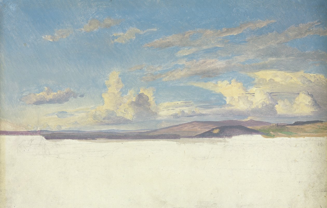Bulut Çalışması, c.1830 (kart üzerinde kağıt üzerinde wc) by Jacob Gensler