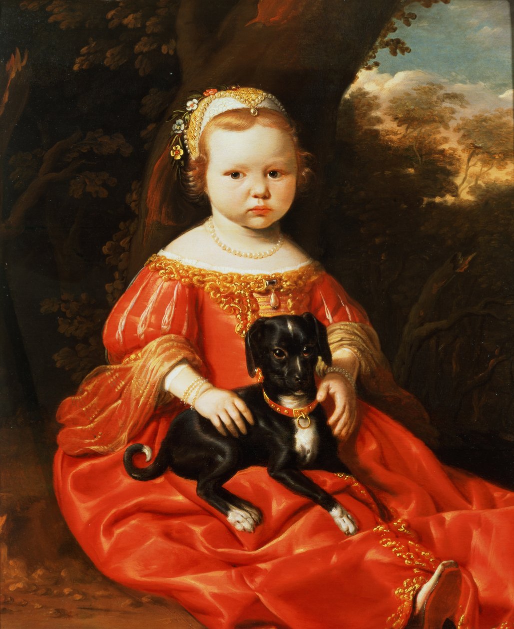 Köpekli Bir Kızın Portresi by Jacob Gerritsz Cuyp