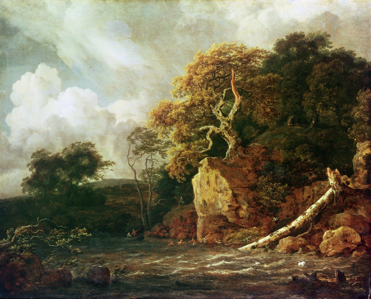 Bir nehir ile manzara by Jacob van Ruisdael