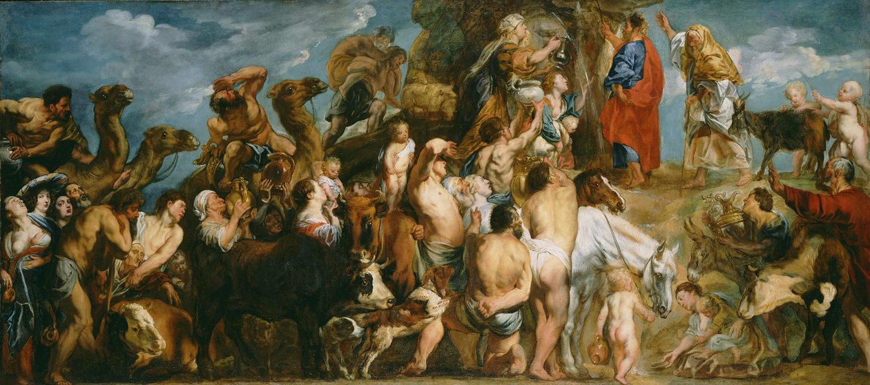 Moses Striking Water from the Rock, c.1645-50  by Jacob Jordaens
