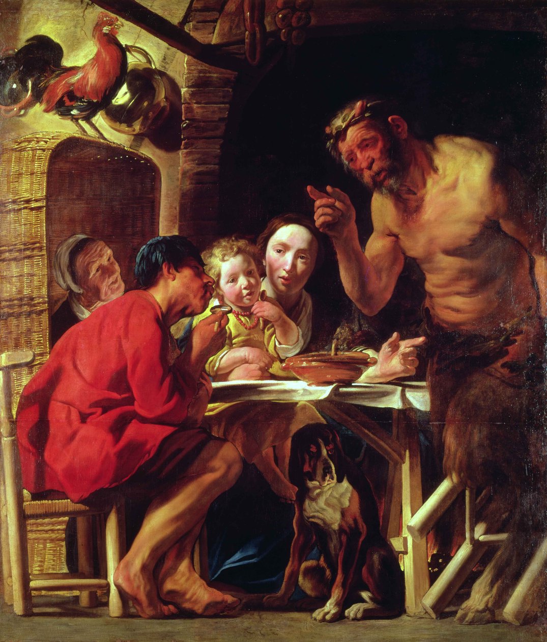 Köylüler ve Satyr by Jacob Jordaens