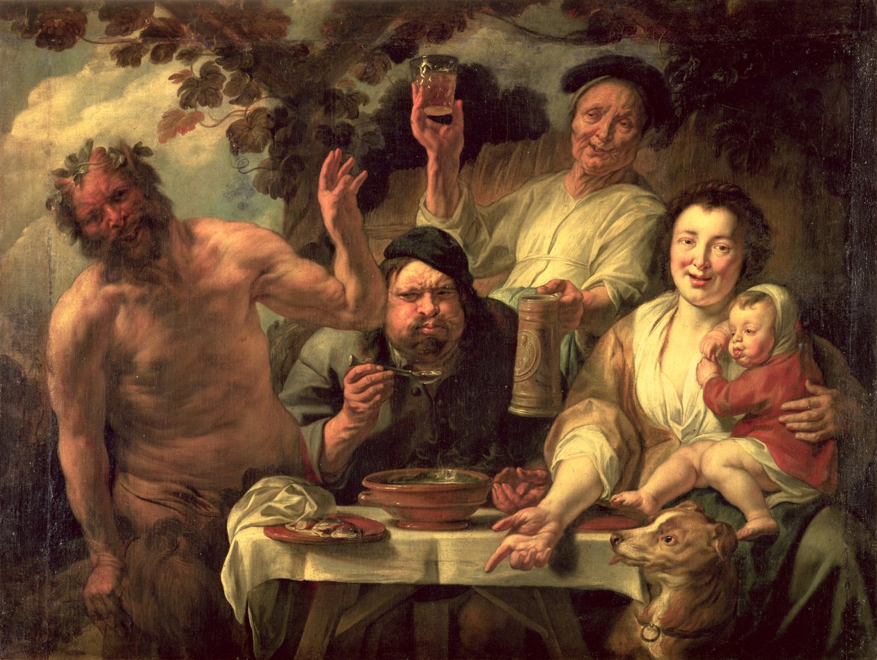 Satyr ve Köylüler by Jacob Jordaens