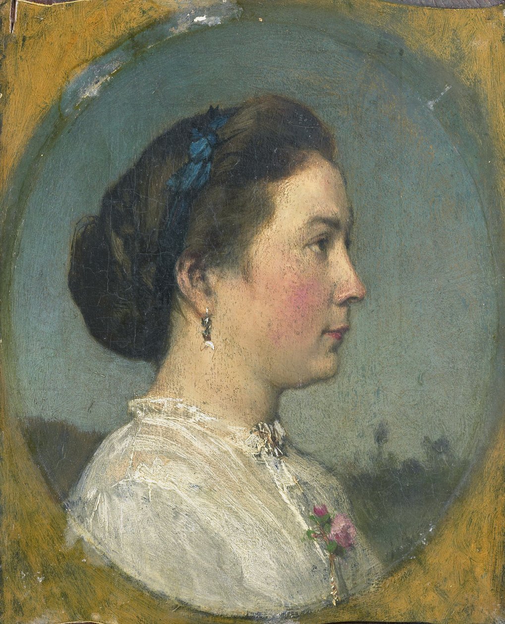 Catharina Hendrika Boynuzu (1841-1905). sanatçının karısı by Jacob Henricus or Hendricus Maris