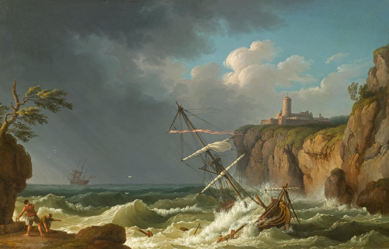 Bir gemi enkazı by Jacob Philippe Hackert