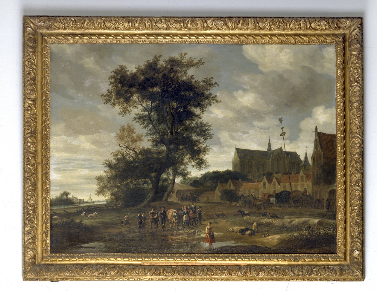 Arka planda Alkmaar Kilisesi ile bir Mayıs Direği önündeki sahne, 1669 by Jacob van Ruisdael