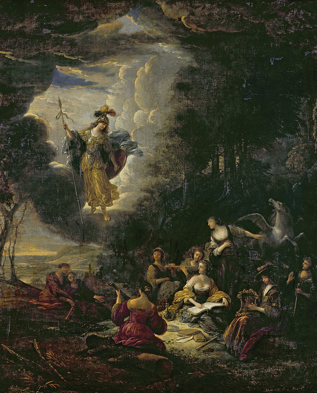 Athena Musaları ziyaret ediyor by Jacob Willemsz de Wet or Wett
