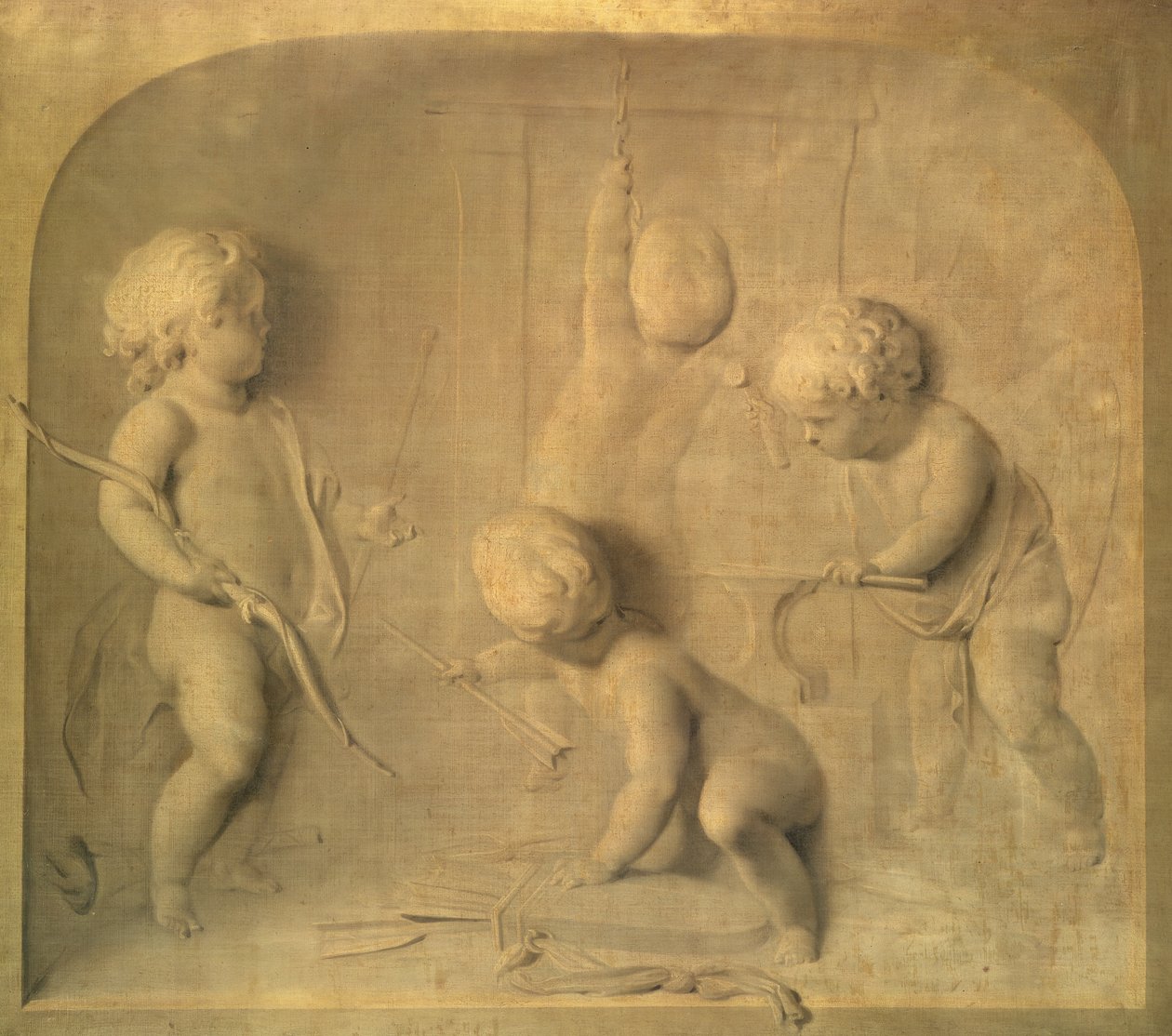 Putti Biçimlendiren Aşk Tanrısı Okları by Jacob de Wit