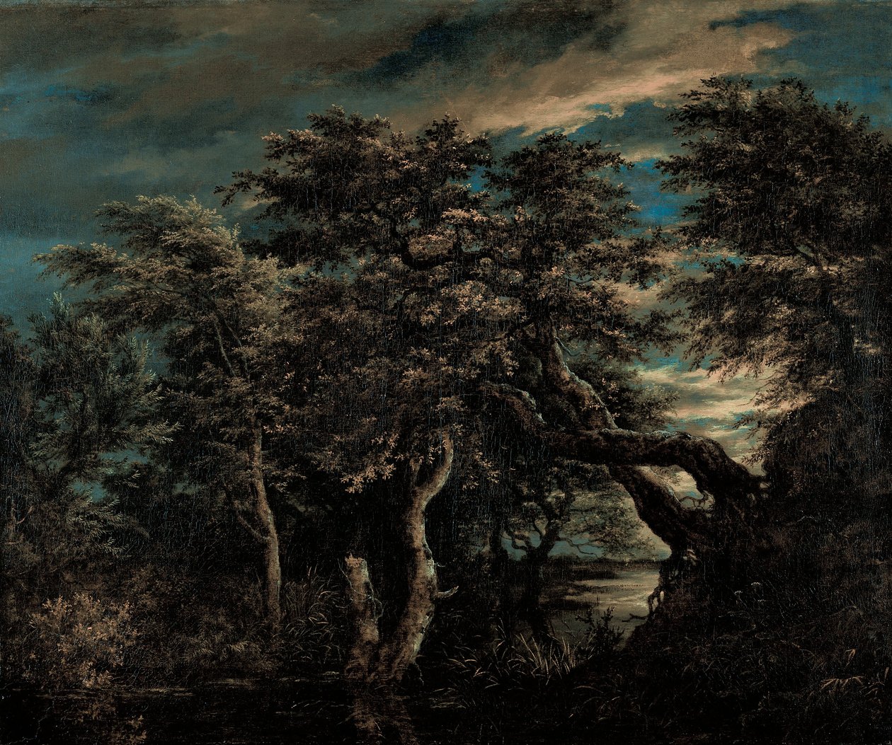 Alacakaranlıkta Ormanda Bir Bataklık by Jacob van Ruisdael
