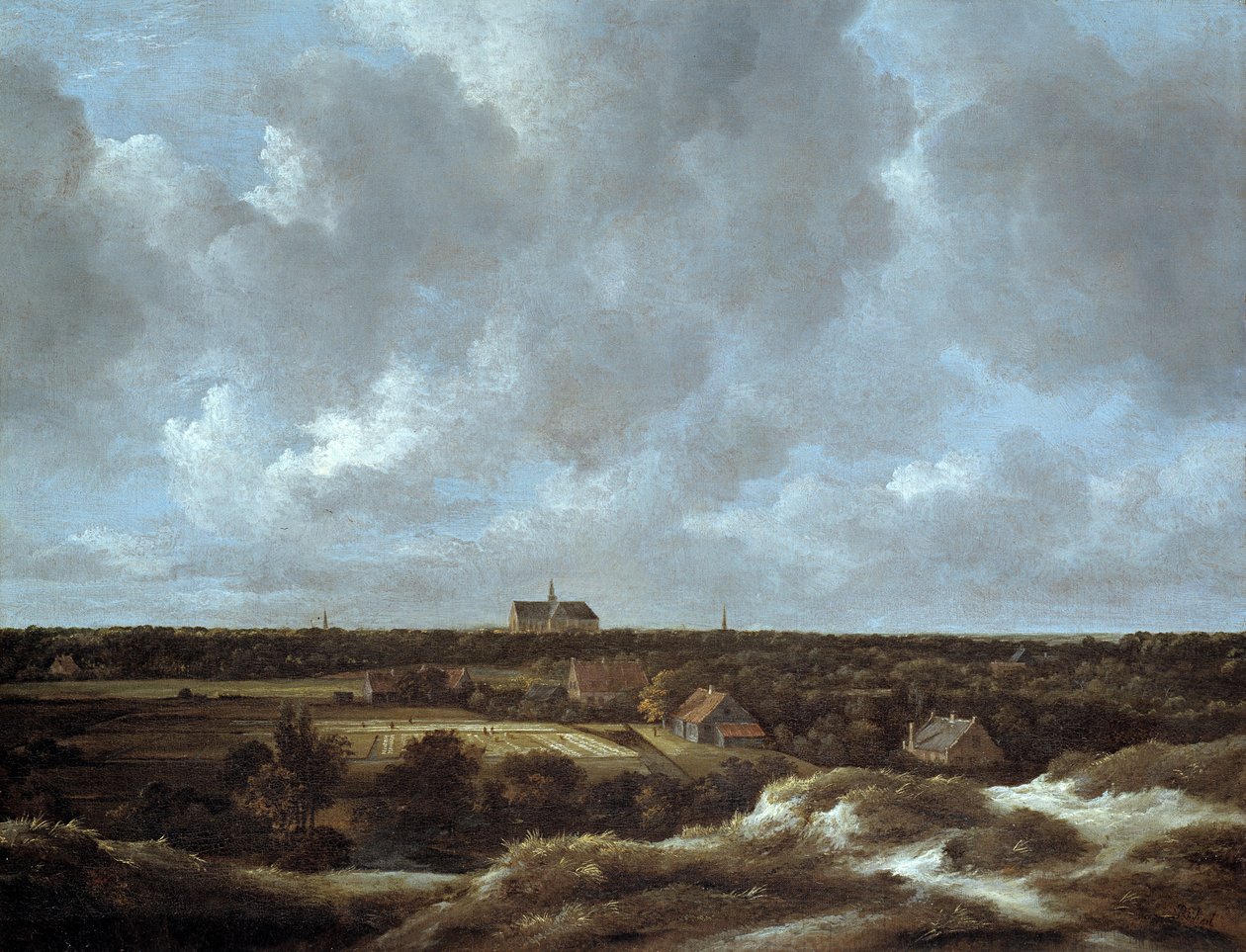 Haarlem ve Ağartma Tarlalarından Bir Görünüm by Jacob van Ruisdael