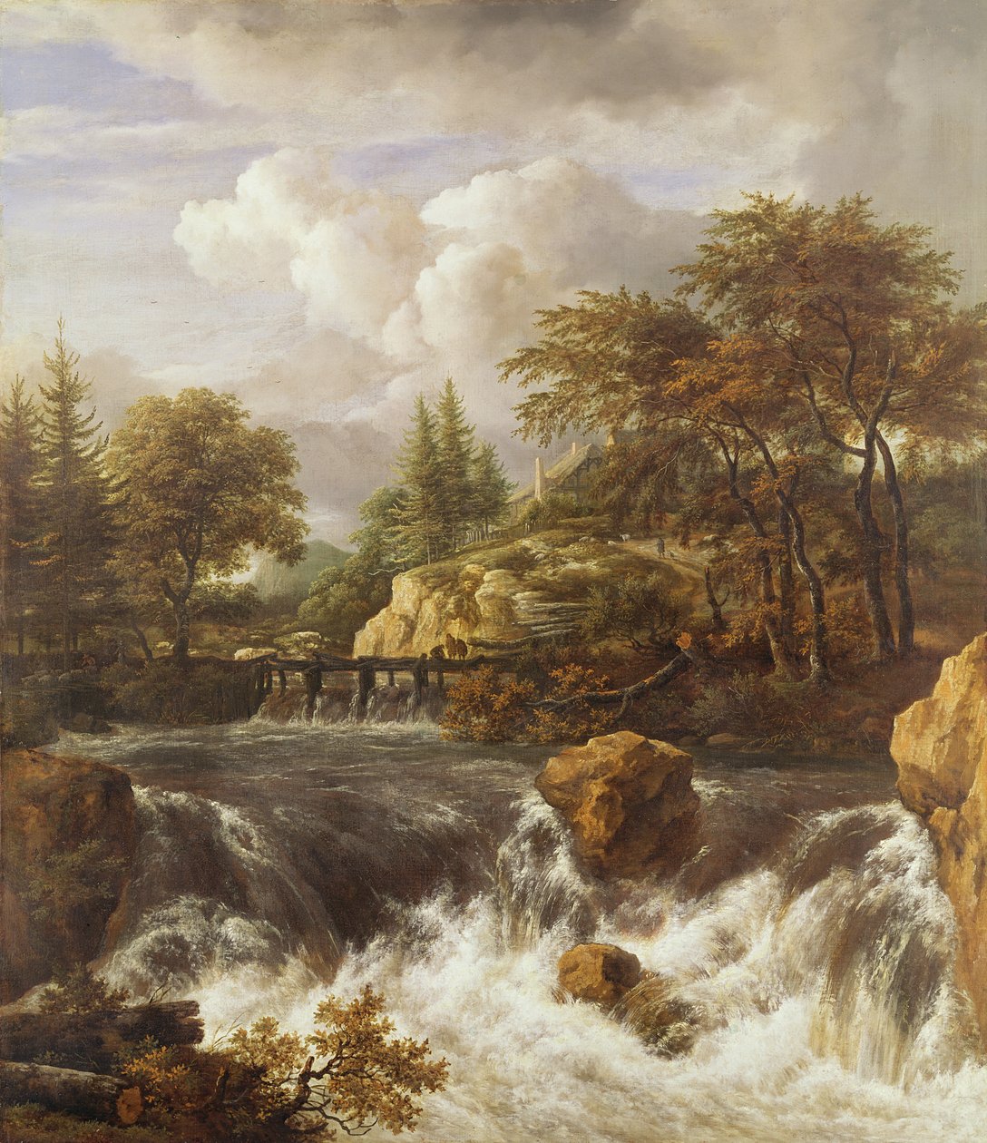 Kayalık Bir Manzarada Bir Şelale, c.1660-70 by Jacob van Ruisdael