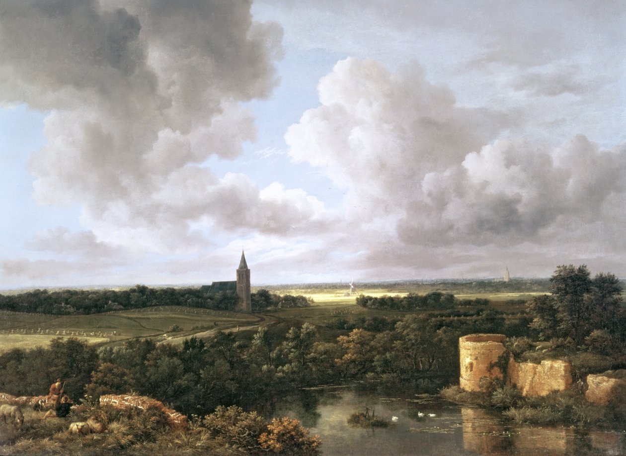 Harap Kale ve Kilise ile Manzara, c.1665-70 by Jacob van Ruisdael