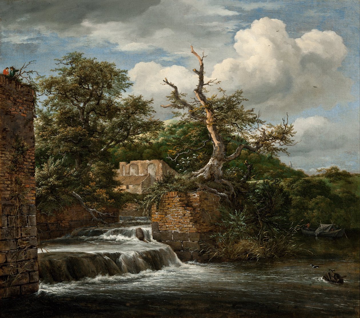 Bir değirmen işletmesi ve harabelerle manzara by Jacob van Ruisdael