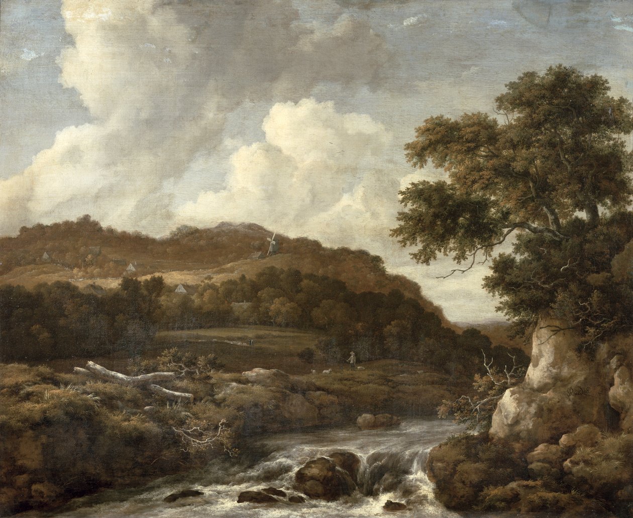 Torrent ile Dağlık Ormanlık Manzara by Jacob van Ruisdael